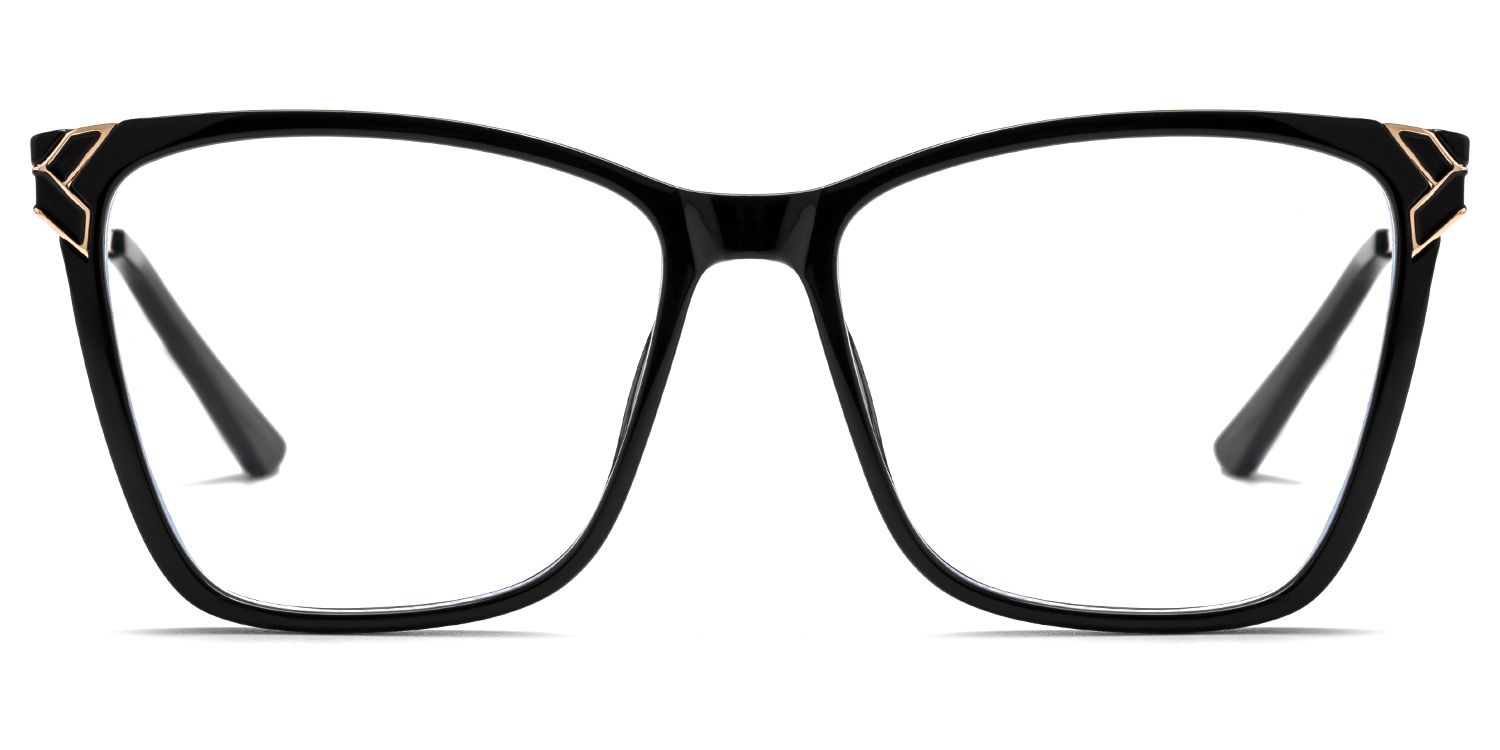 Tricee Square Black Glasses With Gold Arms For Females | ZEELOOL UK2