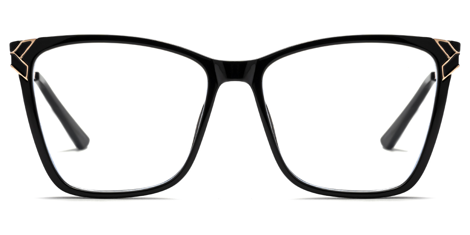 Tricee Square Black Glasses With Gold Arms For Females | ZEELOOL UK2