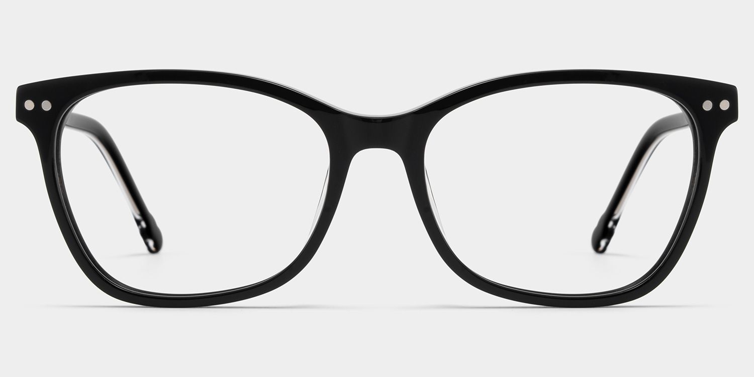Marigold retro black frame glasses with Rectangle Frame Online | ZEELOOL0