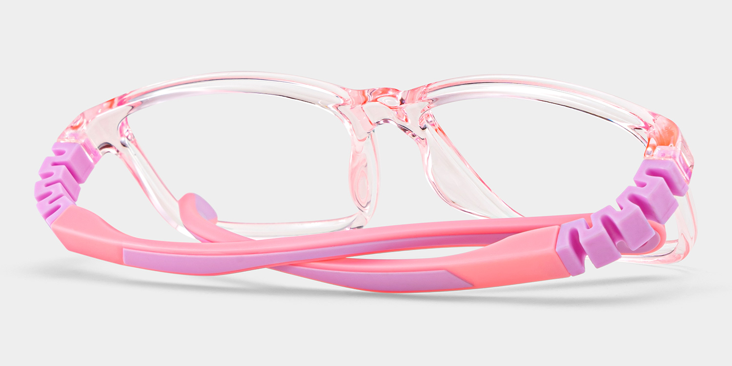 Clay Rectangle Pink Frame Eyeglasses for Teens3
