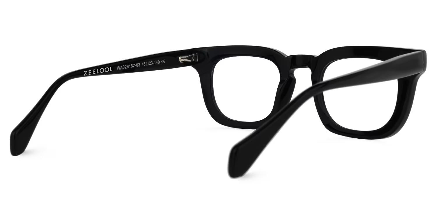 Tenika Square Black Glasses | ZEELOOL UK3