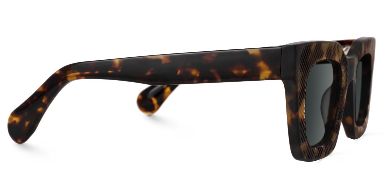Keisa Tortoise Rectangle Polarized Sunglasses for Driving | ZEELOOL UK2