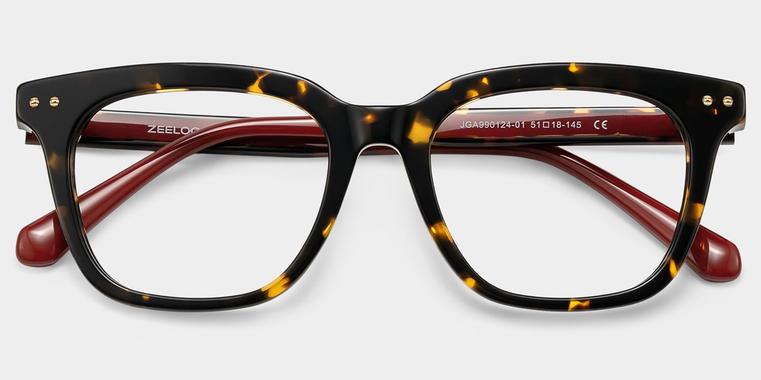 Angela Tortoise Rectangle Glasses | Retro Campus Essential1