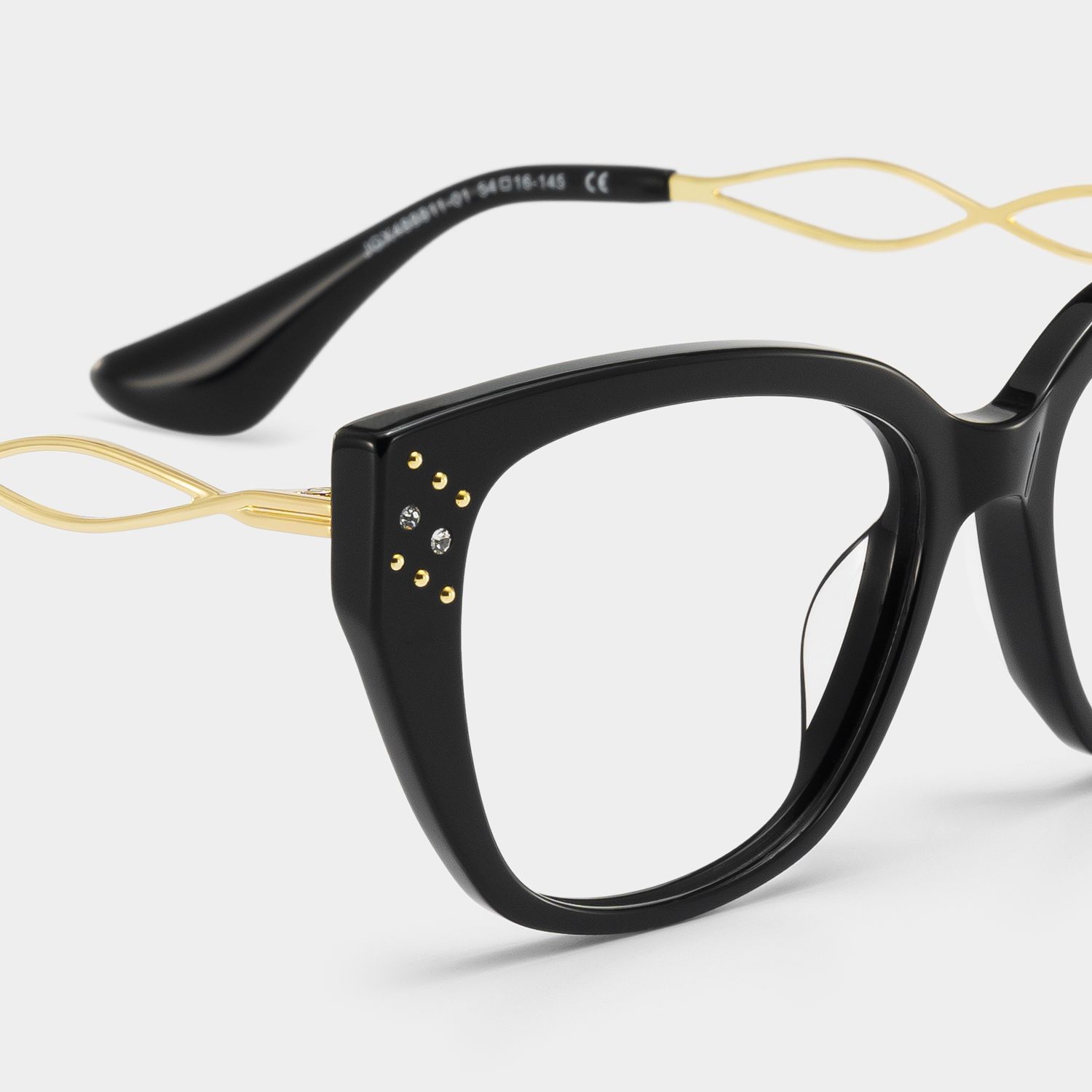 Alma Butterfly Black Glitter Eyeglasses | ZEELOOL5