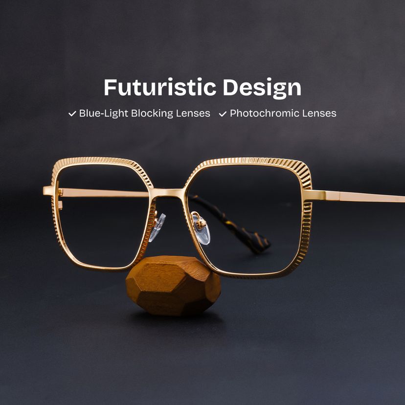 Maverick Square Gold Glasses