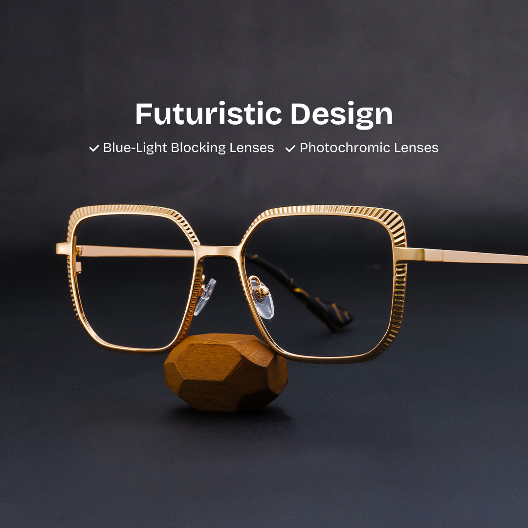 Maverick Square Gold Glasses