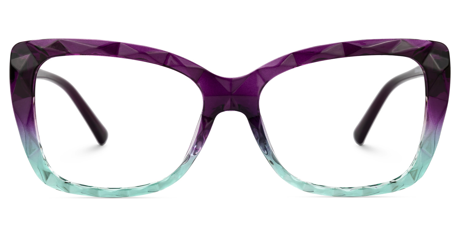 Edna Cateye Purple-Green Glasses0