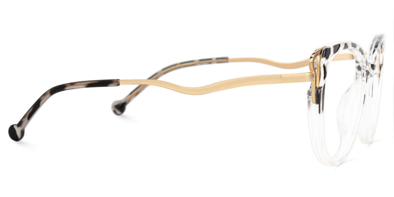 Gisela - Cow Print Glasses with Cateye Frame2
