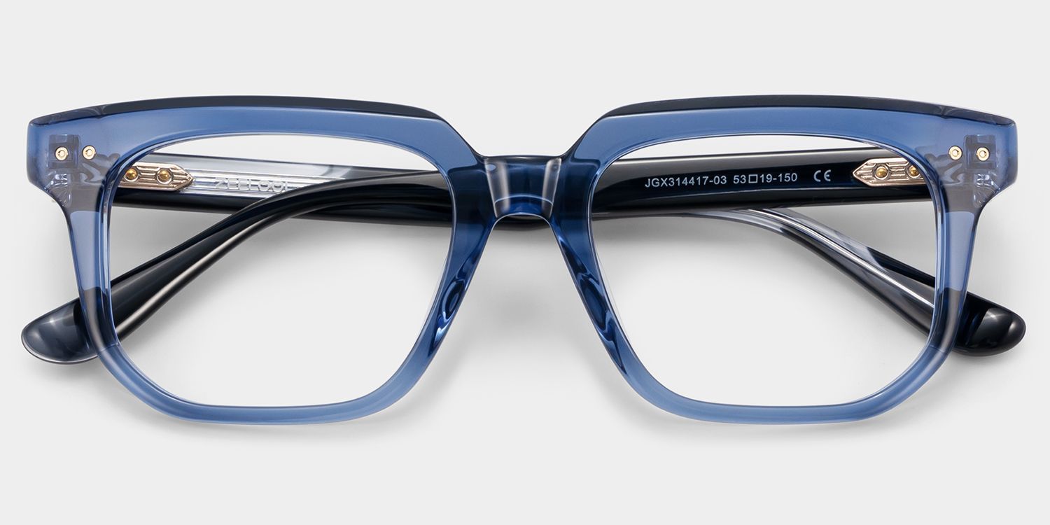 Michael Blue Square Glasses for Men | ZEELOOL2
