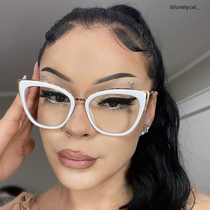 Ruiz Cateye White Glasses | ZEELOOL UK8