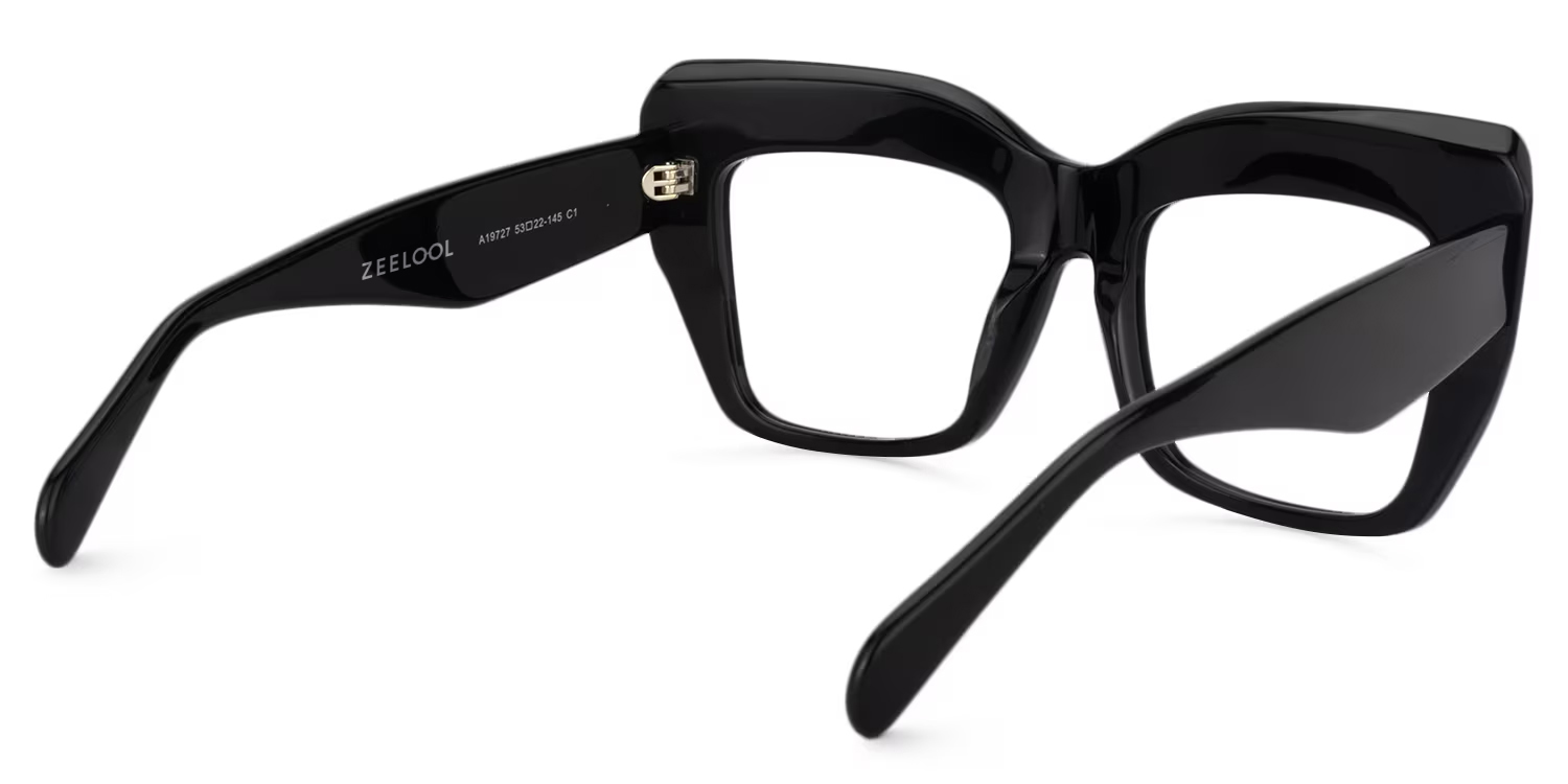 Charmaine Cateye Black Eyeglasses & Wide Frames5