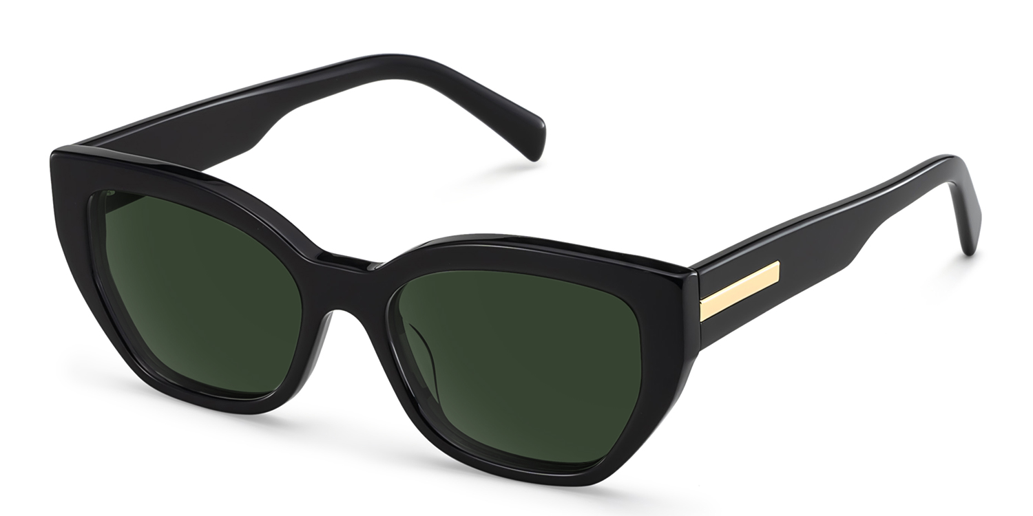 Zia Black Cat-Eye Sunglasses2