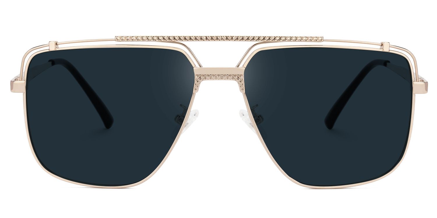 Arellano Gold Aviator Polarized Sunglasses for Driving | ZEELOOL UK0