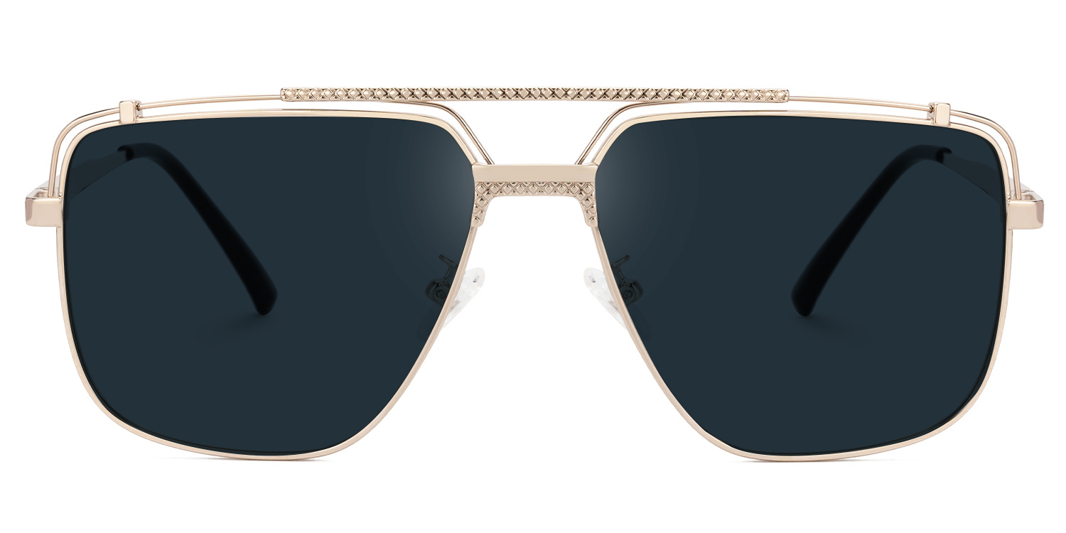 Arellano Metal Gold Frame Sunglasses with Aviator Shape | ZEELOOL UK0