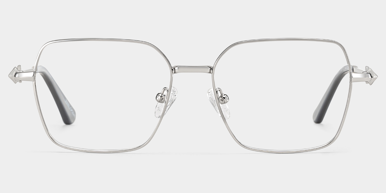 Kayla Geometric Silver Glasses0