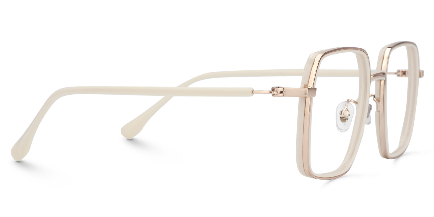 Moody White Square Prescription Glasses | ZEELOOL UK4