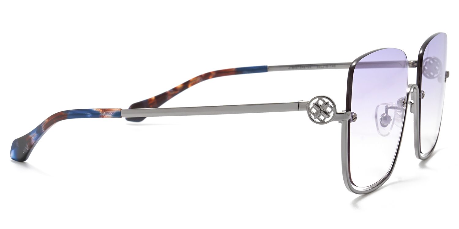 Charie Light Purple Frame Sunglasses with Rectangle Style | ZEELOOL UK2