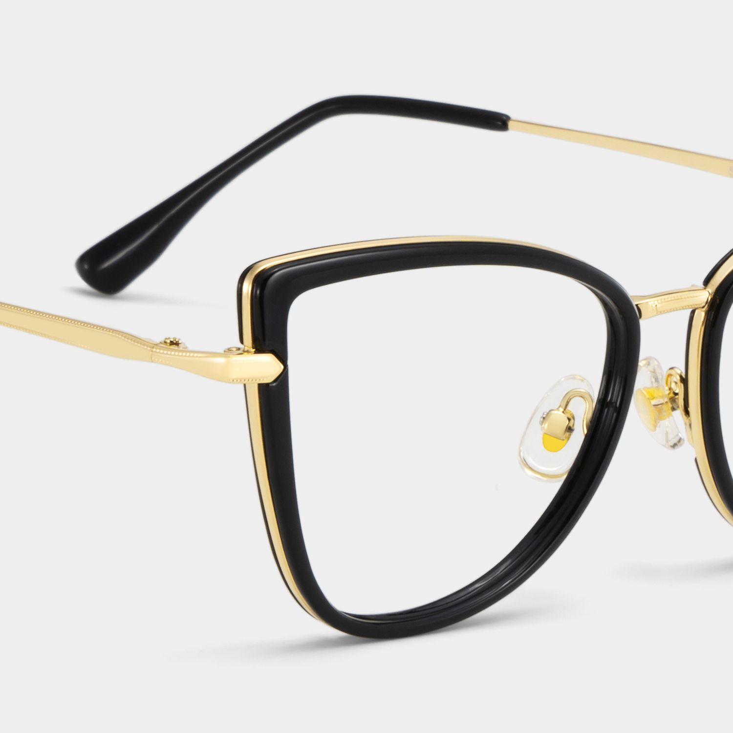 Cat eye Black Eyeglasses- Sloane Mixed Frame Glasses4