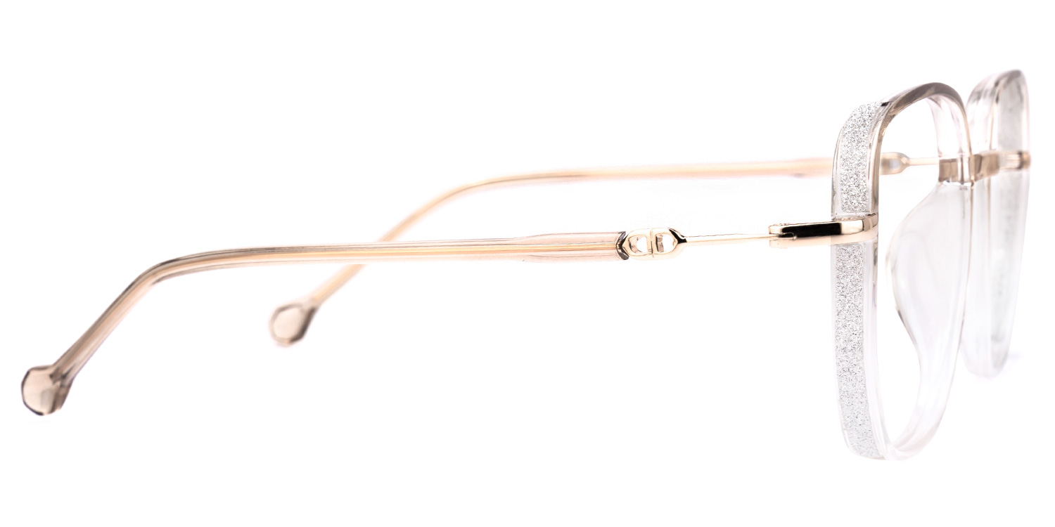 Joana Geometric Beige Glasses2