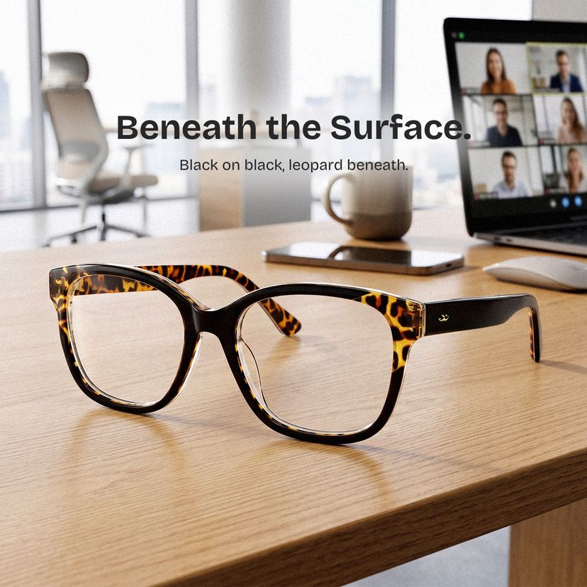 Ivy Black Square Glasses