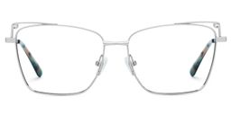 Loraine Rectangle Silver Glasses0