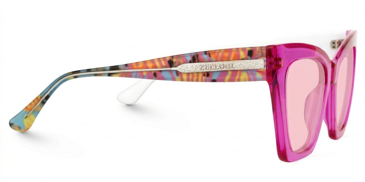 Mackey Pink Frame Sunglasses with Butterfly Style | ZEELOOL UK2