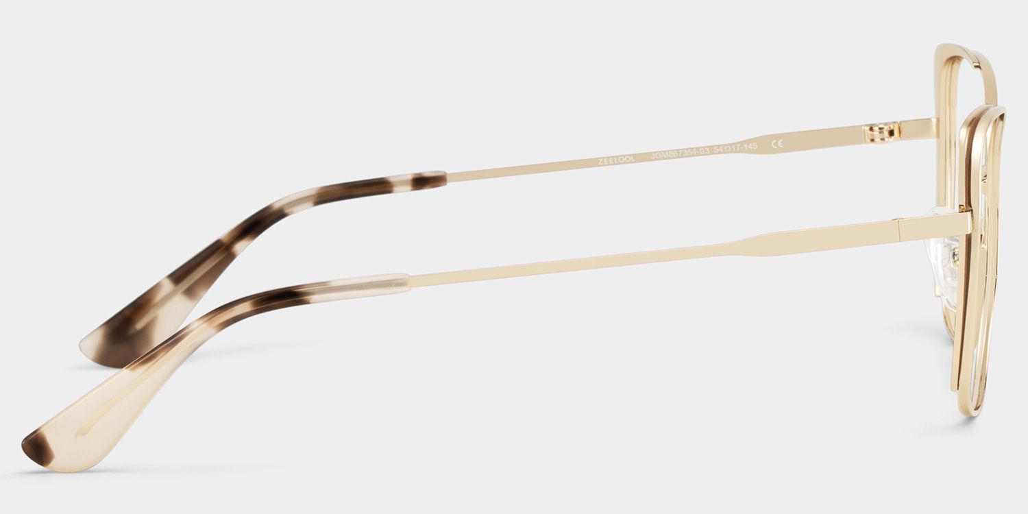 Tessa Khaki Gold Frame Glasses with Cat eye Frame Online | ZEELOOL UK4
