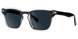 Liam Rectangle Black Clear Sunglasses2