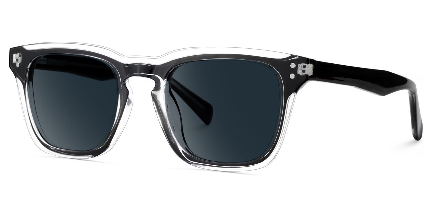 Tr90 Eyeglasses Frames With Rectangle Shape and Black Clear Color2