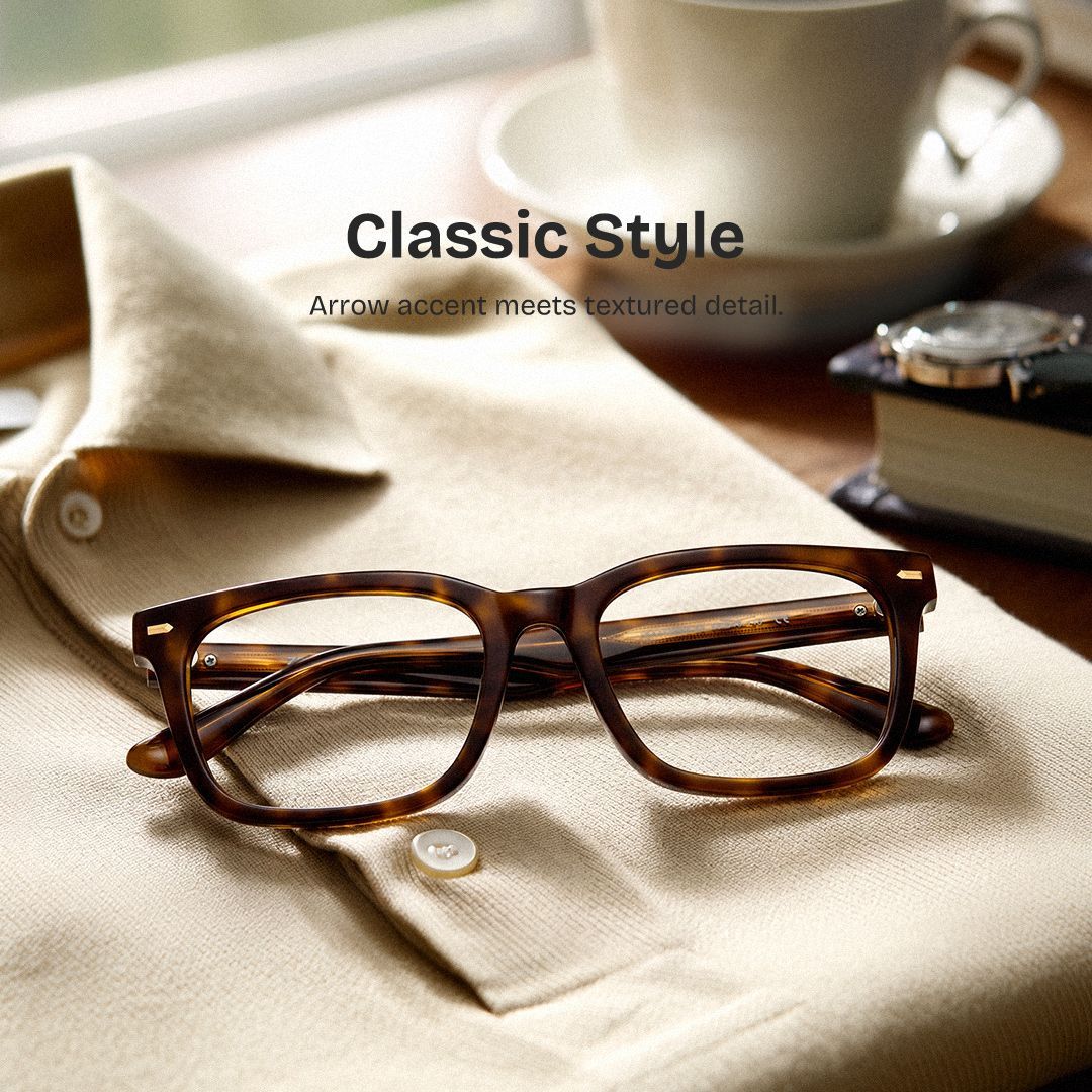 Patrick Tortoise Rectangle Eyeglasses for Men | ZEELOOL0