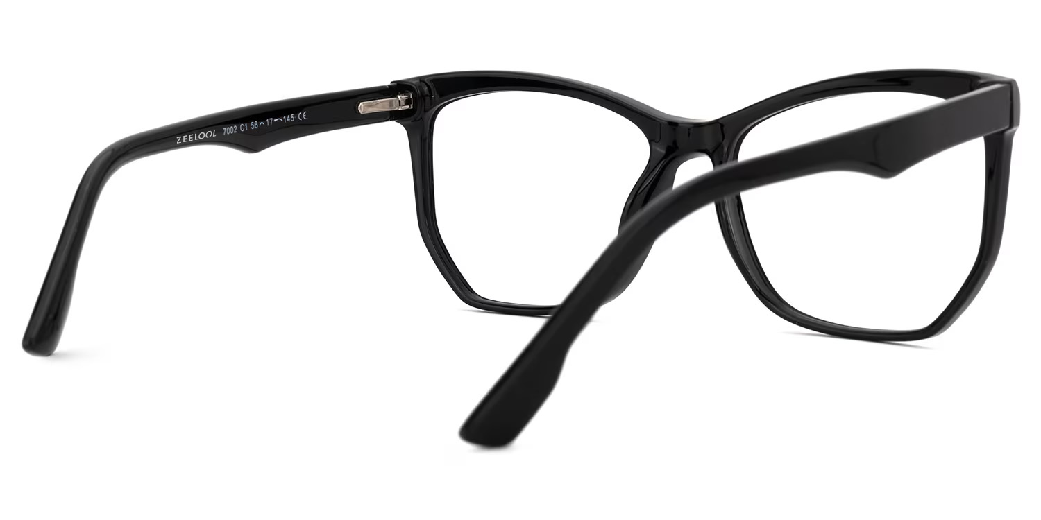Libby Geometric Black Eyeglasses with Smooth Frames3
