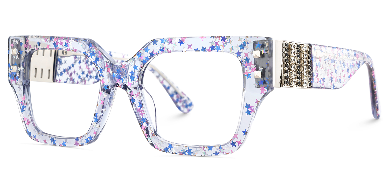 Spaller Square Blue Glasses2