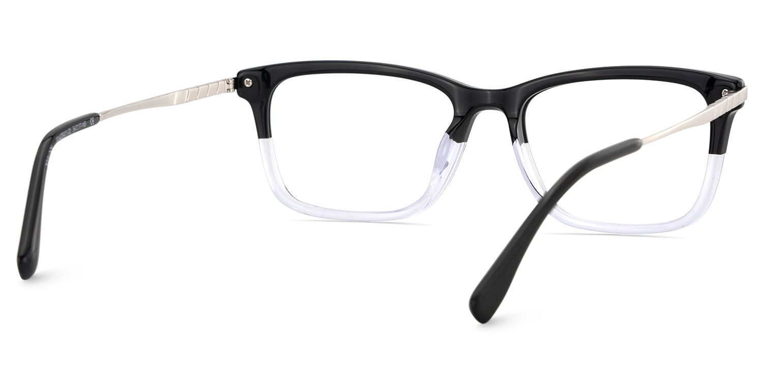 Zane Rectangle Black-crystle Color Frame Glasses for Men | ZEELOOL UK5