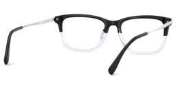 Zane Rectangle Black Clear Glasses5