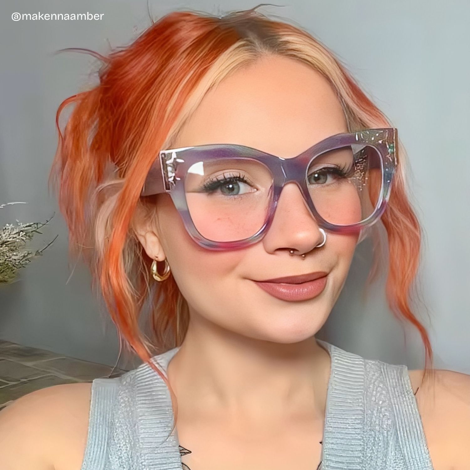 Designer Minfia Eyeglasses Blue Purple Frames Glasses8