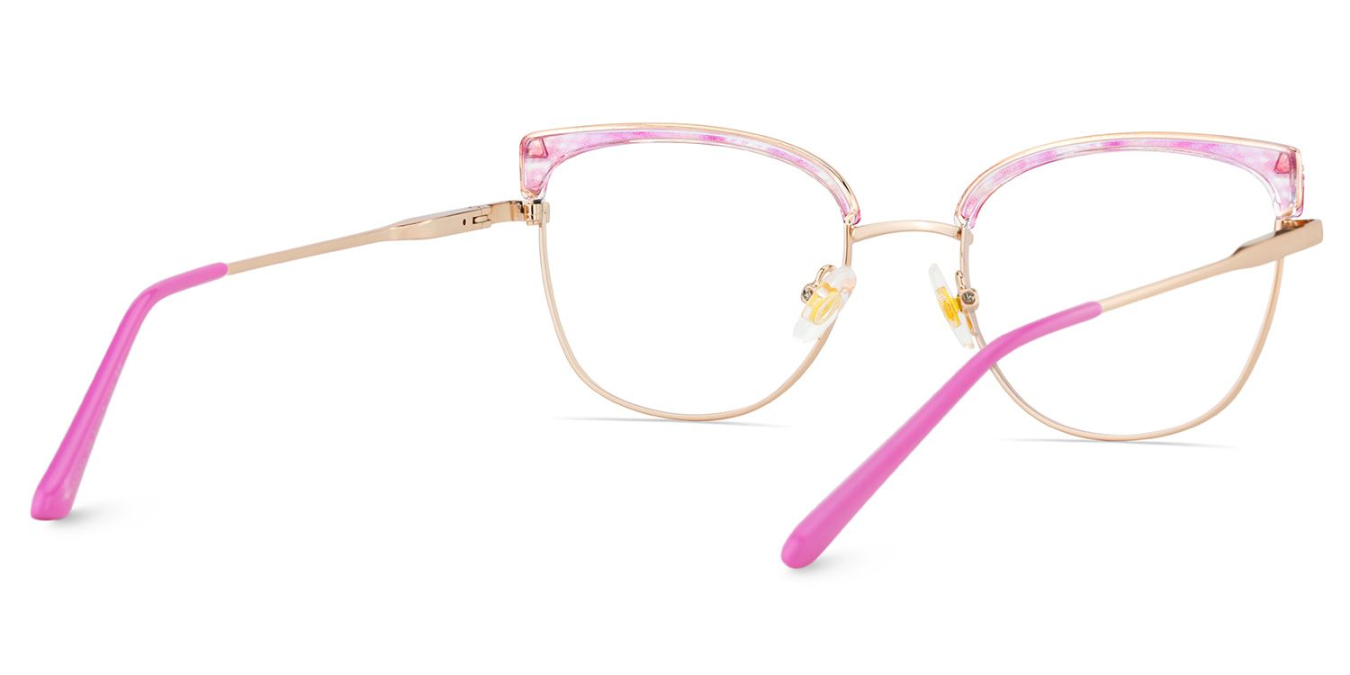 Beau Eyeglasses in Cat eye Pink Gold Frame | ZEELOOL UK5