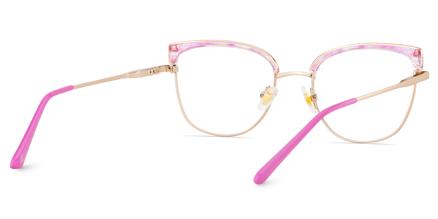 Beau Eyeglasses in Cat eye Pink Gold Frame | ZEELOOL UK5