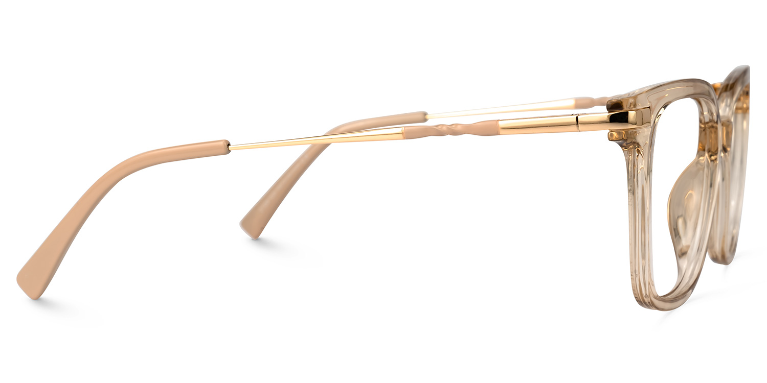 Jacqui Square Champagne Eyeglasses and Crystal Frame2