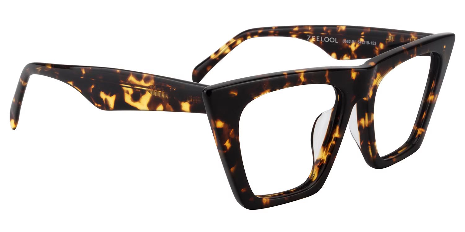 Cecile Frame Glasses with Cat Eye, Tortoise Style3