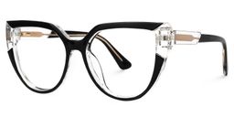 Damary Cateye Black-Clear Glasses1