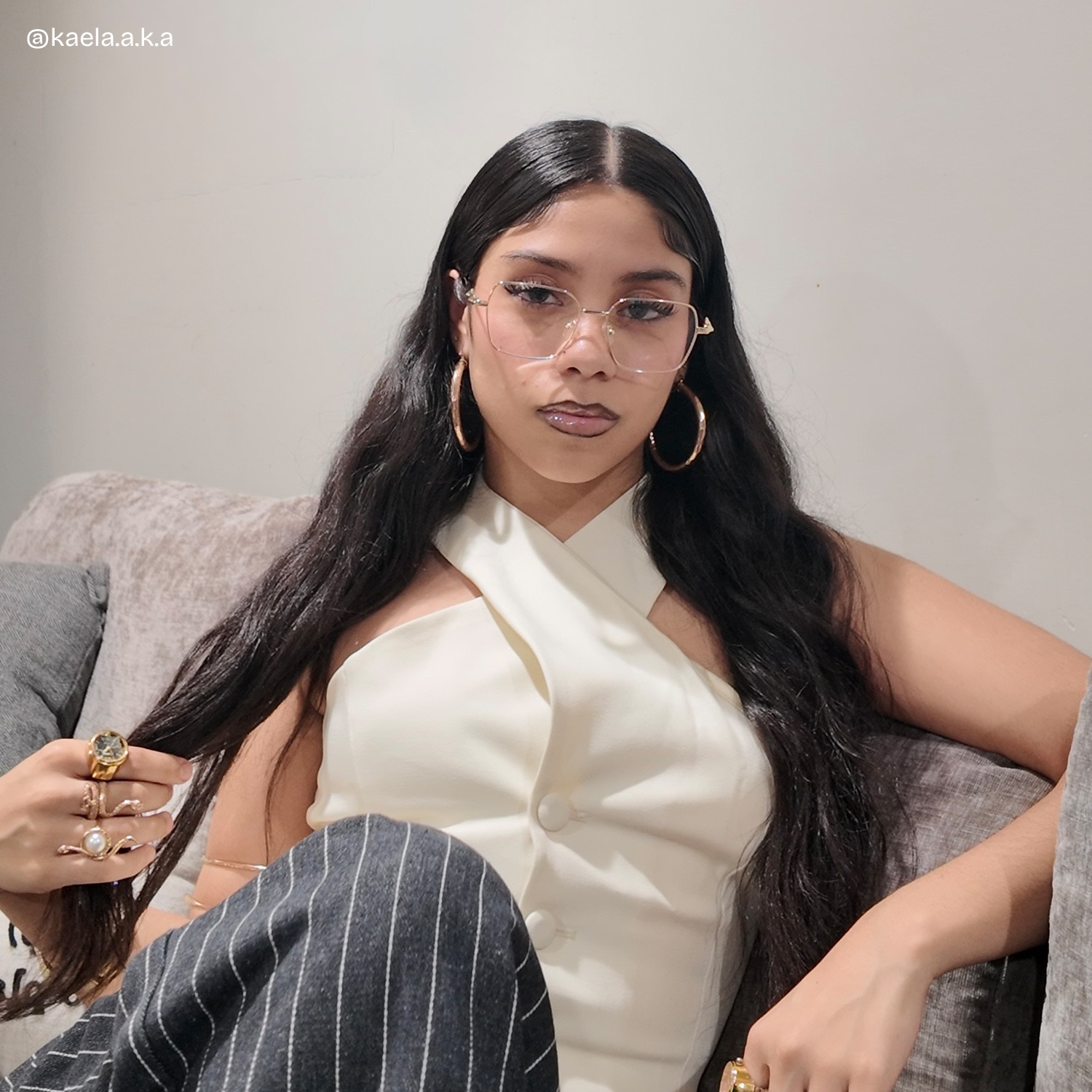 Kayla Geometric Gold Glasses7