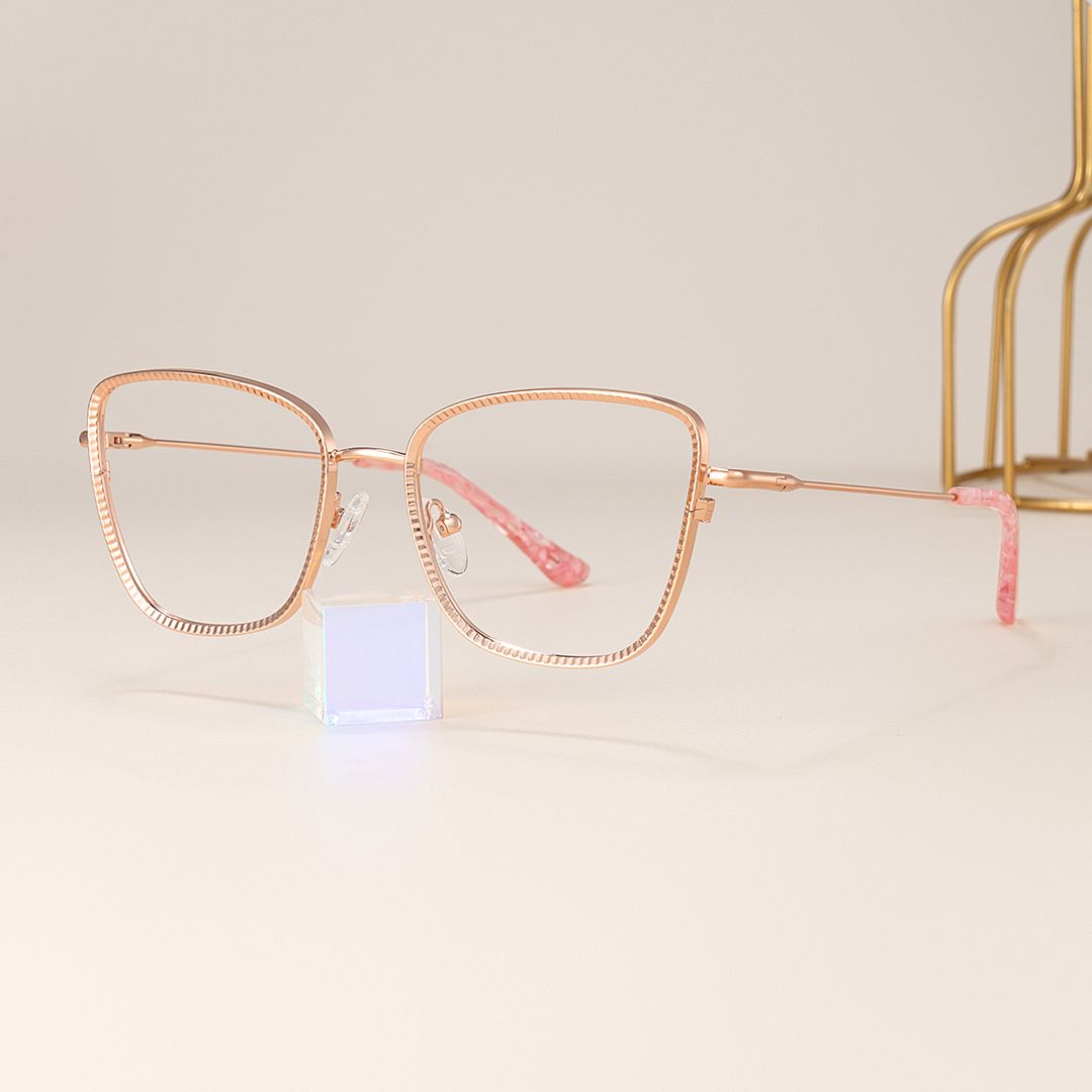 Rose Gold Metal Glasses Frames0