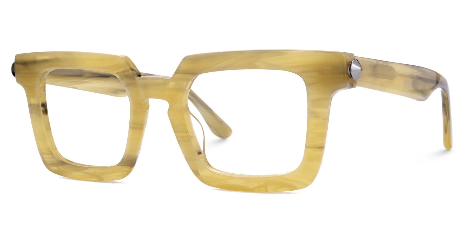 Ruthann Eco Acetate Mustard Yellow Glasses Frames Men's | ZEELOOL UK2