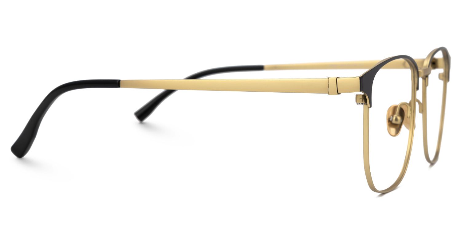 Rondon Titanium Rectangle Gold Frame Glasses | ZEELOOL UK2