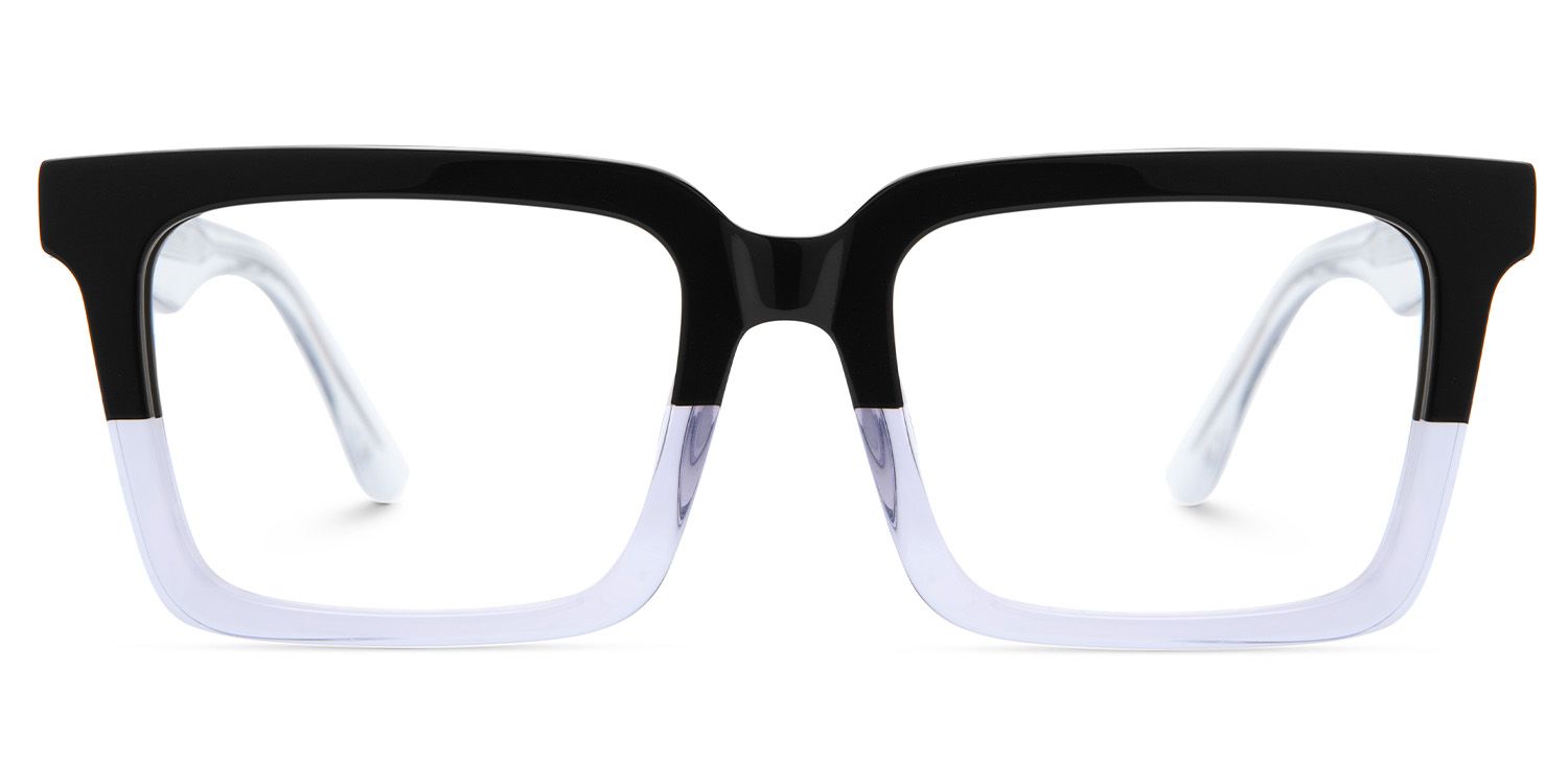 Black Clear Square Frame Glasses - Hattie on Sale | ZEELOOL UK0