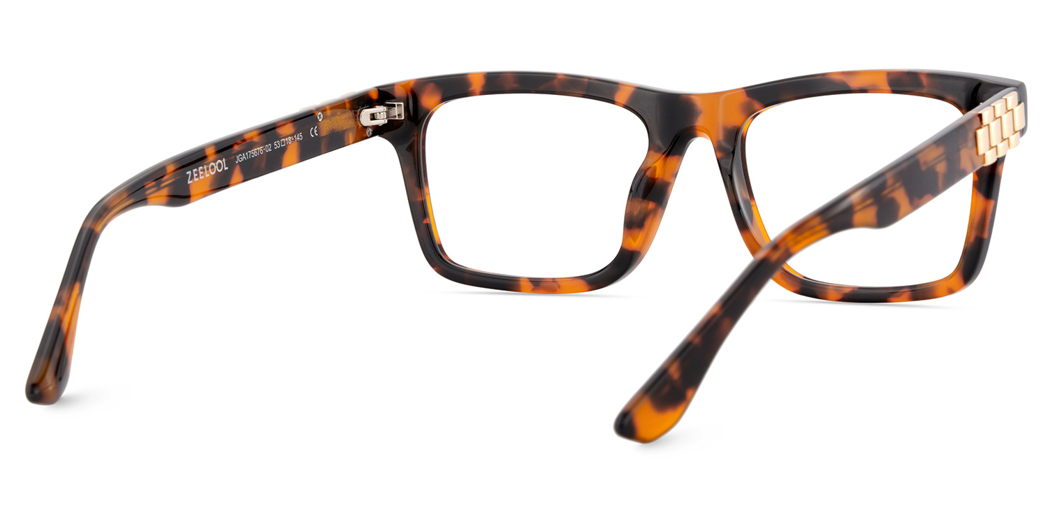 Men's Tortoise Eyeglasses With Rectangle Shape5