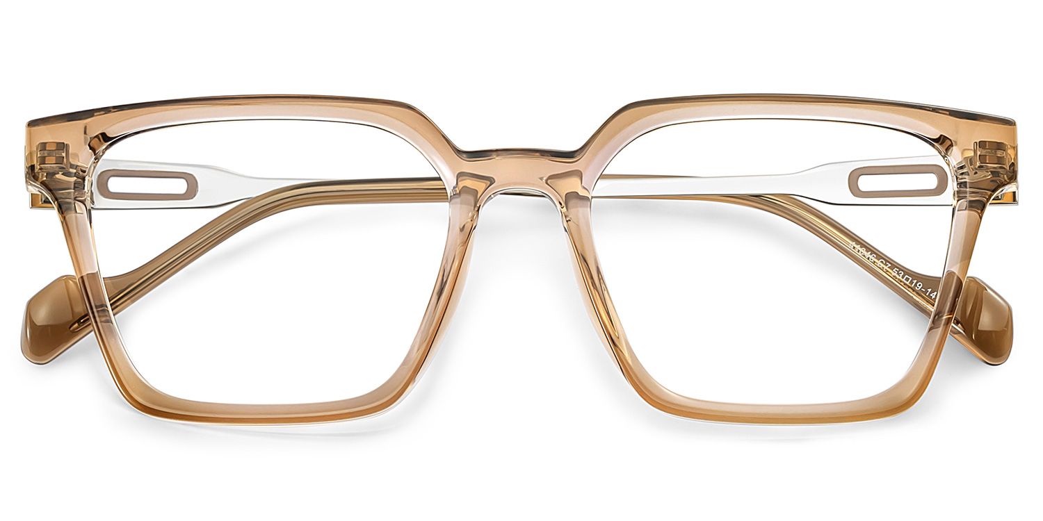 Mabel Eyeglasses in Square Beige Frame | ZEELOOL UK2