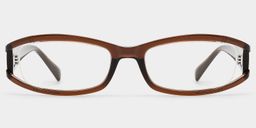 Willow Brown Rectangle Glasses0