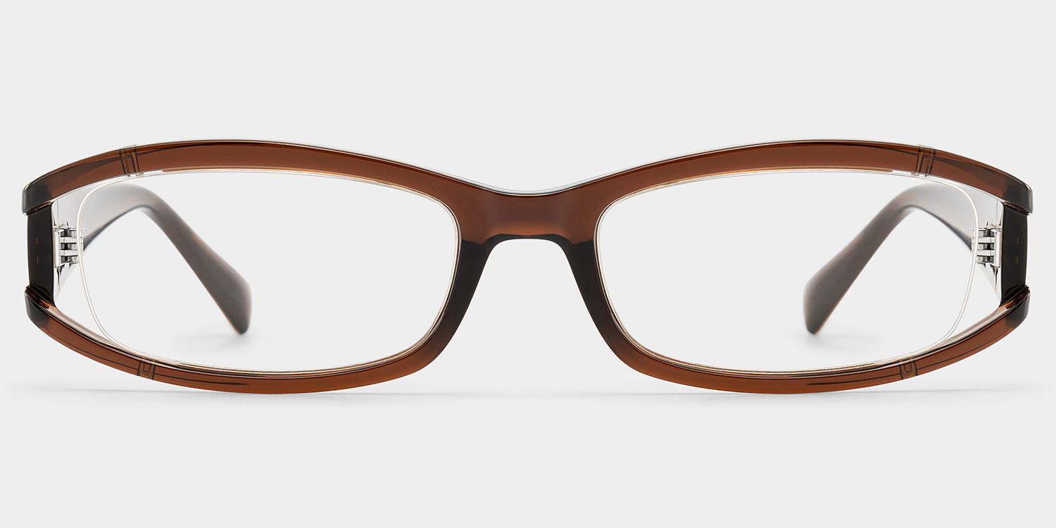 Willow Y2K Brown Rectangle Glasses for Ladies | ZEELOOL1