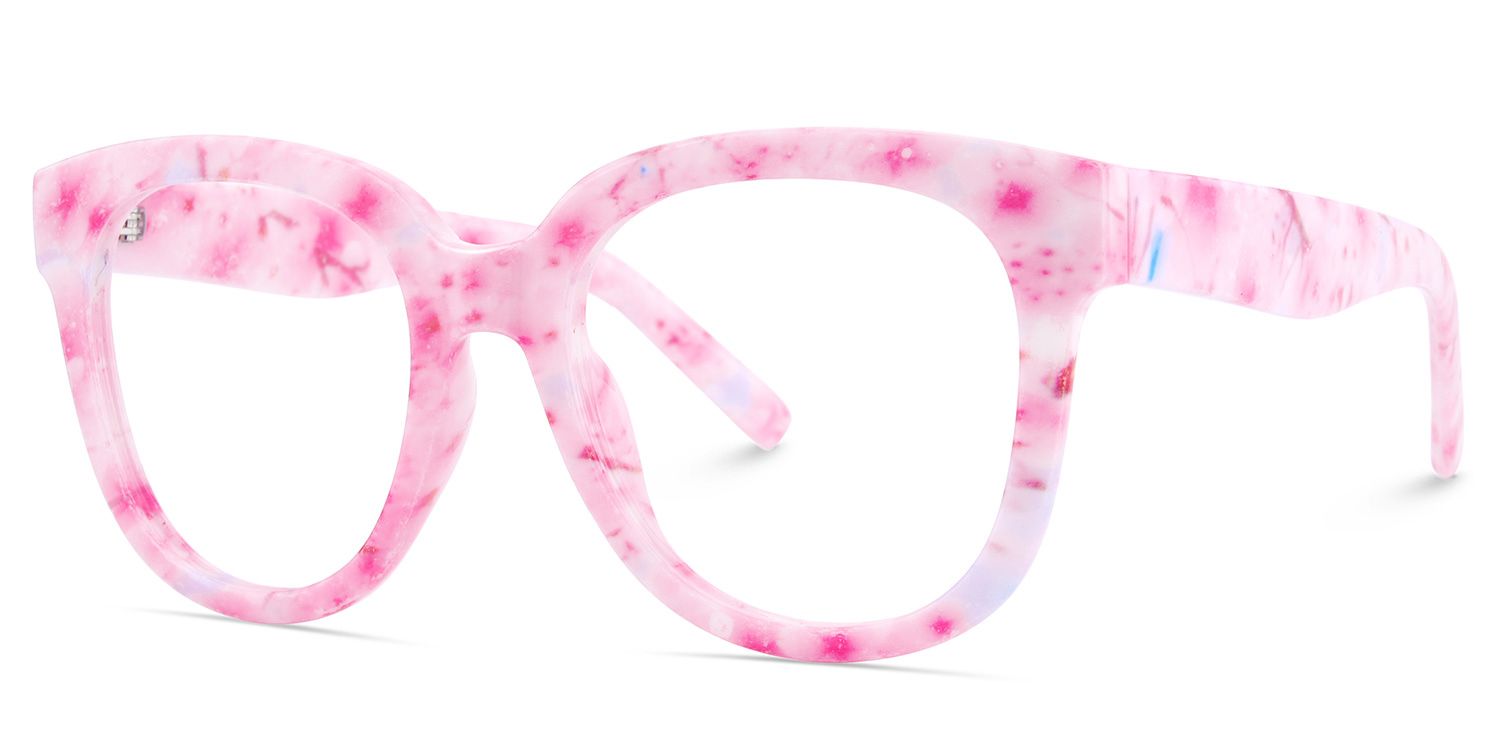 Pink Square Frame Glasses - Harrell on Sale | ZEELOOL UK3
